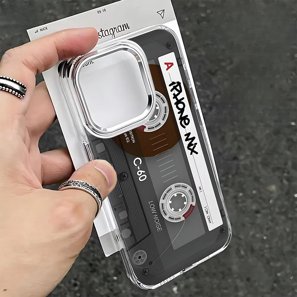 Vintage Cassette Tape Design Clear Soft Phone Case