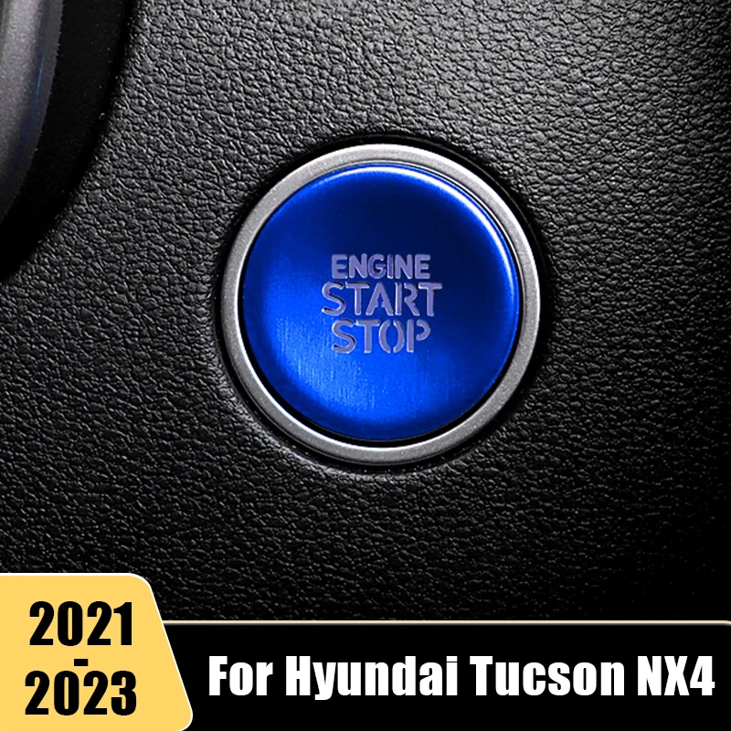 

For Hyundai Tucson NX4 Hybrid 2021 2022 2023 Car Engine Start Stop Push Button Trim Sticker Cover Accessories Stainless Steel