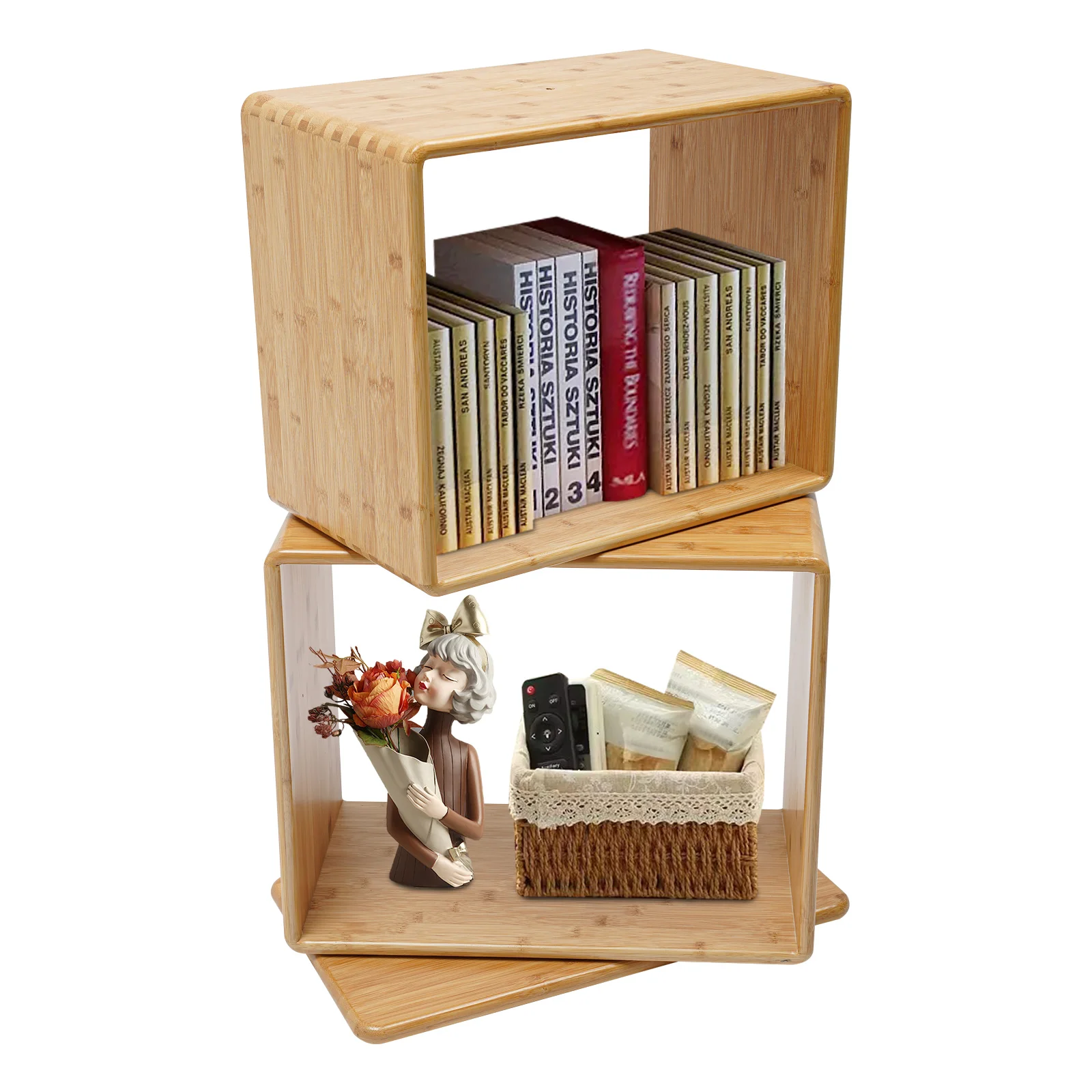 2 Tiers Creative Open Book Cabinet with Good Load Capacity for Indoor Use 3