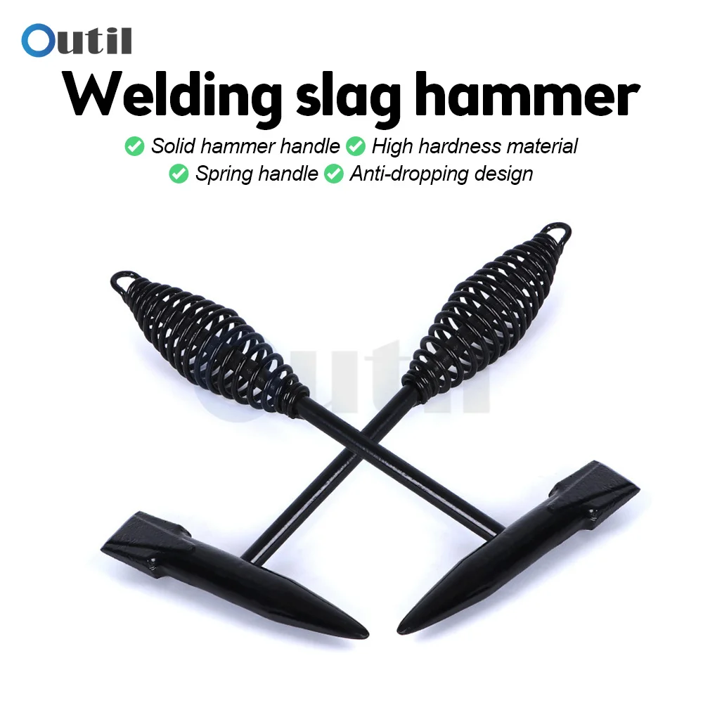 10.5 Inch Welding Hammer Tools Cone Vertical Chisel Coil Spring Handle Welding  Chipping Hammer with 7.78 Inch Wire Brush - AliExpress