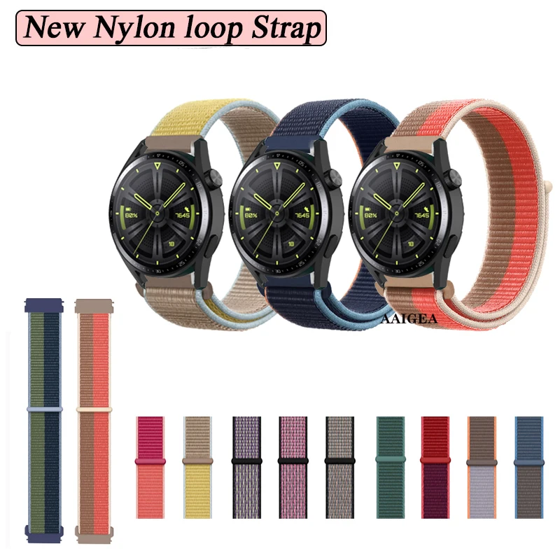 Cinturino In Nylon Da 20Mm 22Mm Per Huawei Watch Gt 2 2E Gt2 Pro Gt3 / Honor Magicwatch 2 Bracciale Correa Per Amazfit Gts2 Mini Gts3 Band