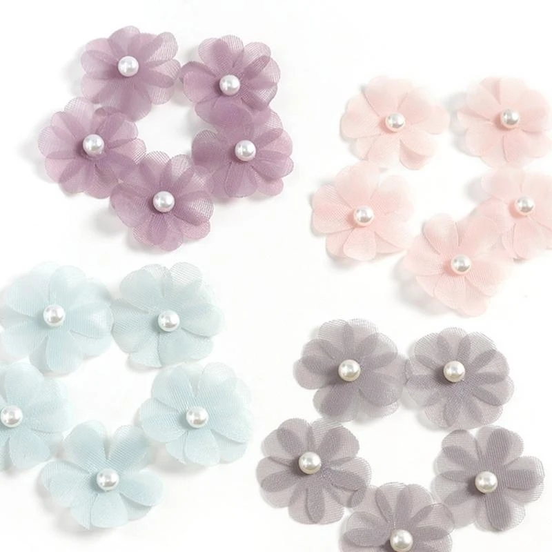 웨딩 드레스 홈 인테리어 의류 액세서리에 대한 30Pcs 패브릭 꽃 인공 꽃 바느질 꽃 아플리케