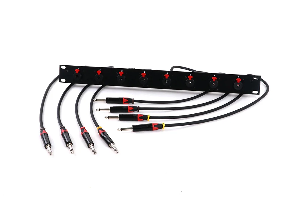 8-Wege 1U-Schrank XLR Audio Jumper Rack, D-Typ 6,35/6,5 mm Buchse auf 1/4 Zoll Mono-Stecker-Klinkenadapter, abgeschirmtes Verlängerungskabel – Detail 4