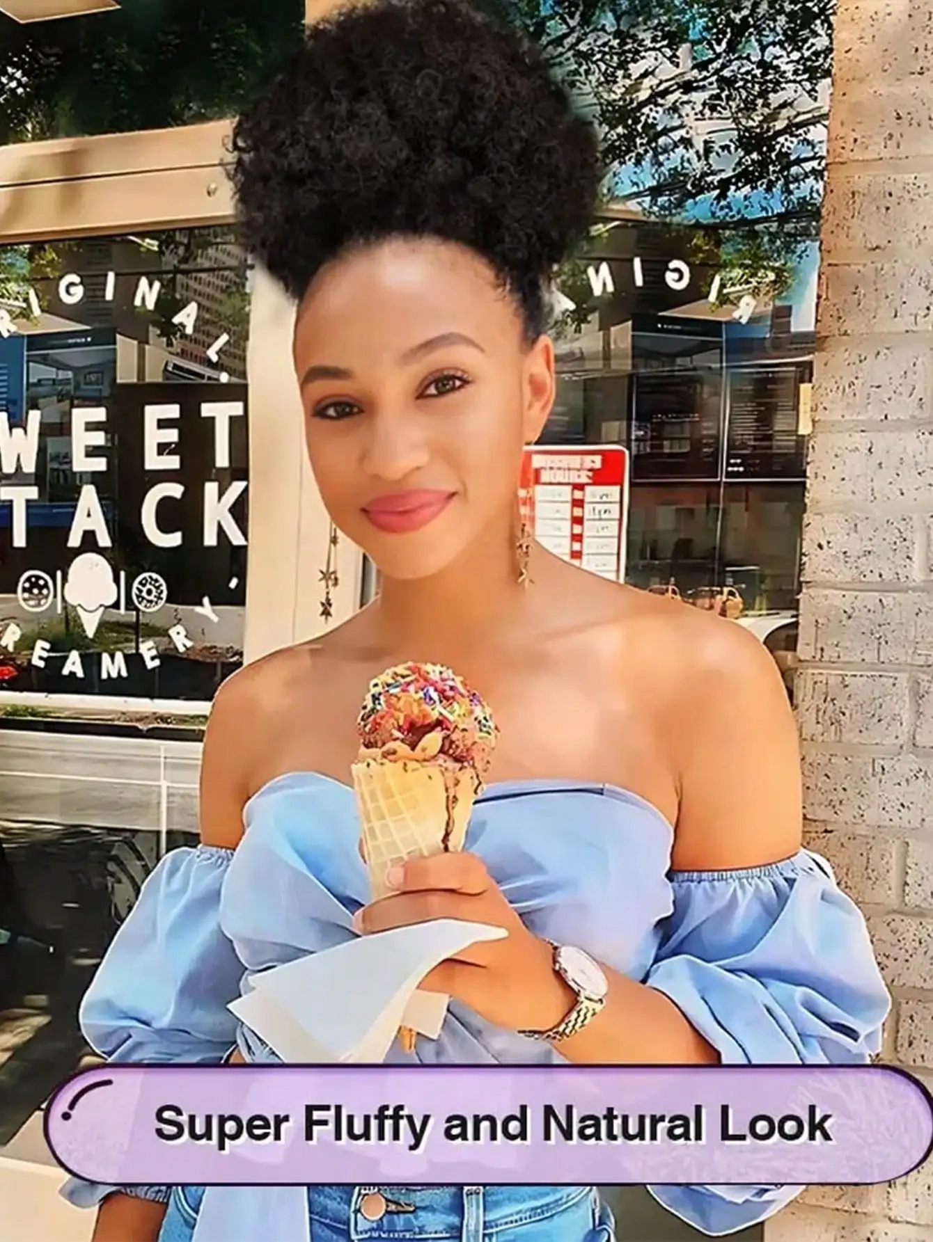 Synthetic Curly Afro Hair Bun Extension for Women