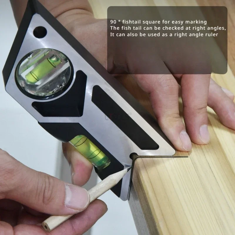 

New Fish Shaped Horizontal Ruler Mini Carpenter's Angle Ruler 90 ° Marking High Precision Horizontal/vertical Manual Ruler Tools