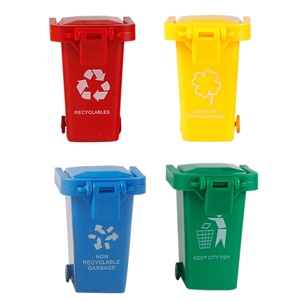 

Garbage Can Trash Toy Mini Bin Truck Toys Kids Cans Miniature Curbside Sorting Recycle Desk Educational Model Vehicles Bins Game