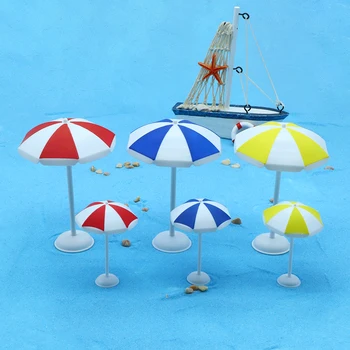 1Pc Dollhouse New Mini Plastic Sun Umbrella Micro Landscape Ocean Beach Decor Miniature Props Accessories Baking DIY Material 1