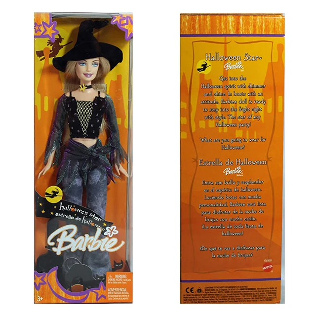 Barbie 12 Inch G5320 Halloween Star Doll with Magic Hat Limited Edition Collection Model Figure Kid Girls Holiday Gift Toy Set 1