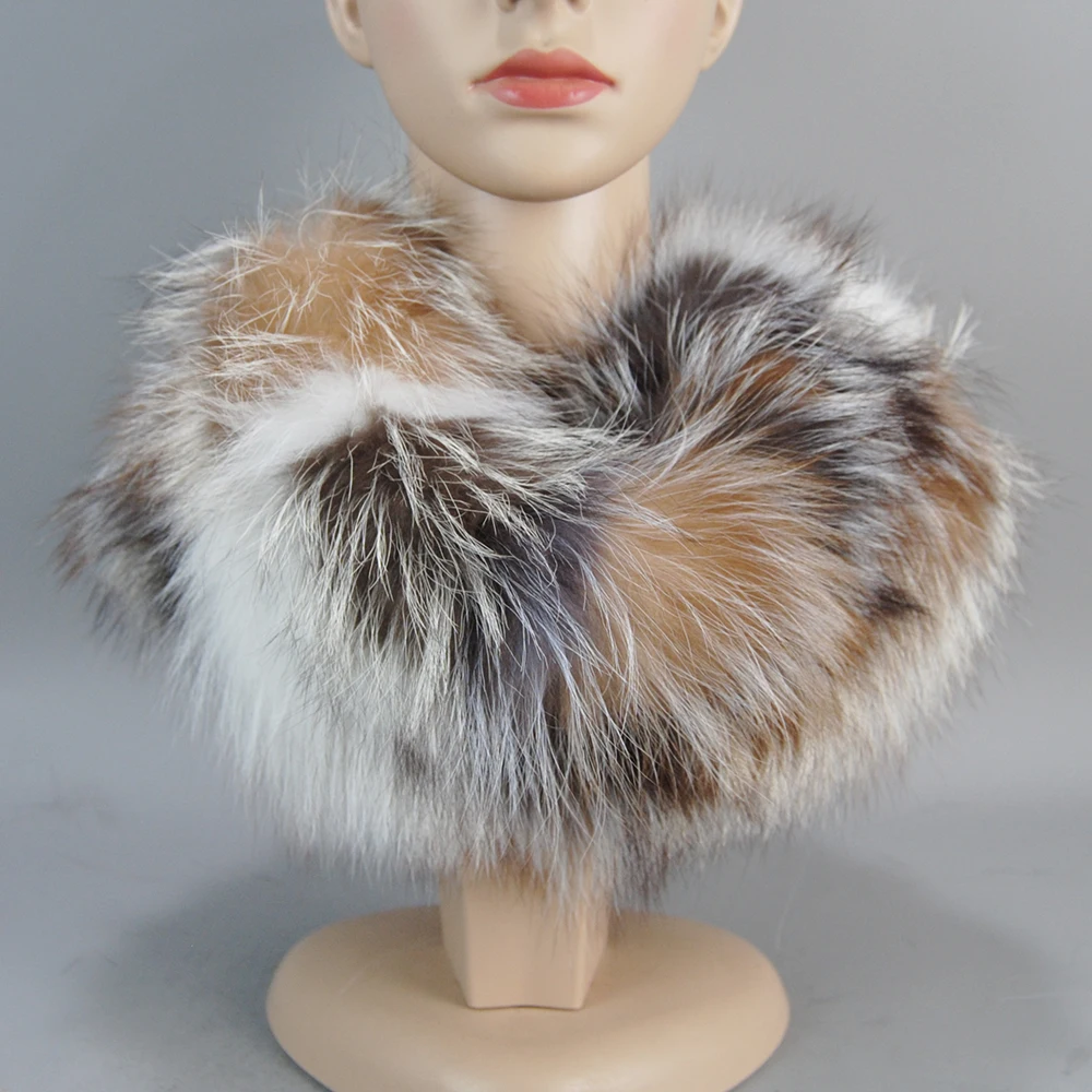 Hot Sale Women Winter Warm Ring Raccoon Fur Scarves Neck Warmer Natural Fur Mufflers Luxury Women Real Fox Scarf Headbands