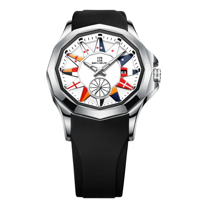 Quartz Watch For Men Reloj Hombre Sports Fashion Casual Personaliz Dial Glow Calendar 3bar Waterproof Silicone Strap Male Watch