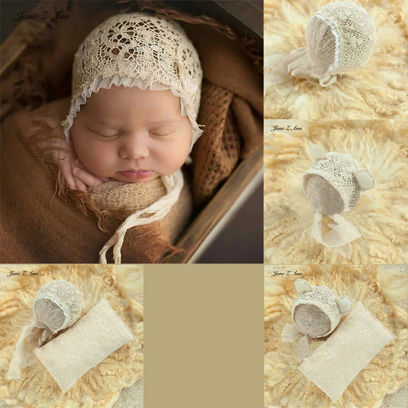 Newborn hat pillow set new lace full moon baby children photography