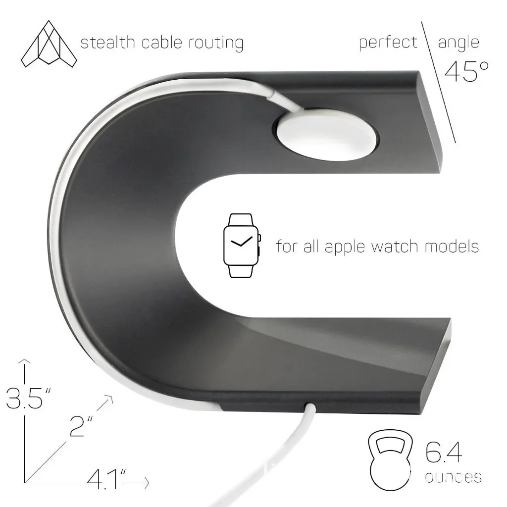 Apple Watch Charger Stand, Apple Watch Charging Bracket U-shaped Metal Aluminum Charger Stand Holder Apple Watch Series IWatch Ultra 2 10 9 8 7 6 5 4 Portable Charging Base Bracke