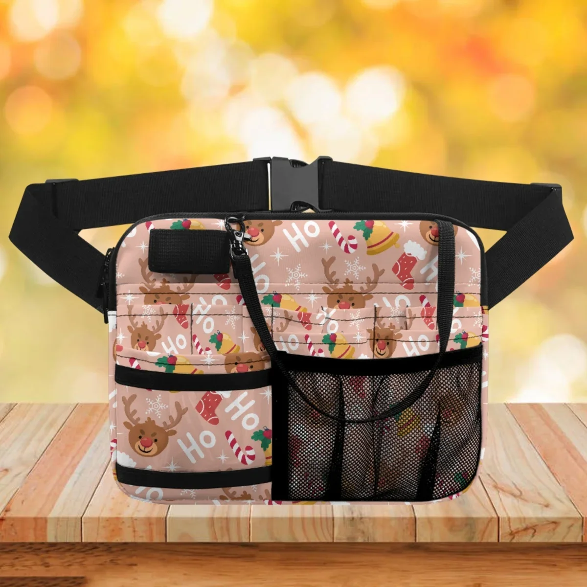 Cute Elk Waist Bags Cartoon HO Adjustable Strap Fanny Pack Daily Emergency Organizer Storage riñoneras Para Hombre New Christmas