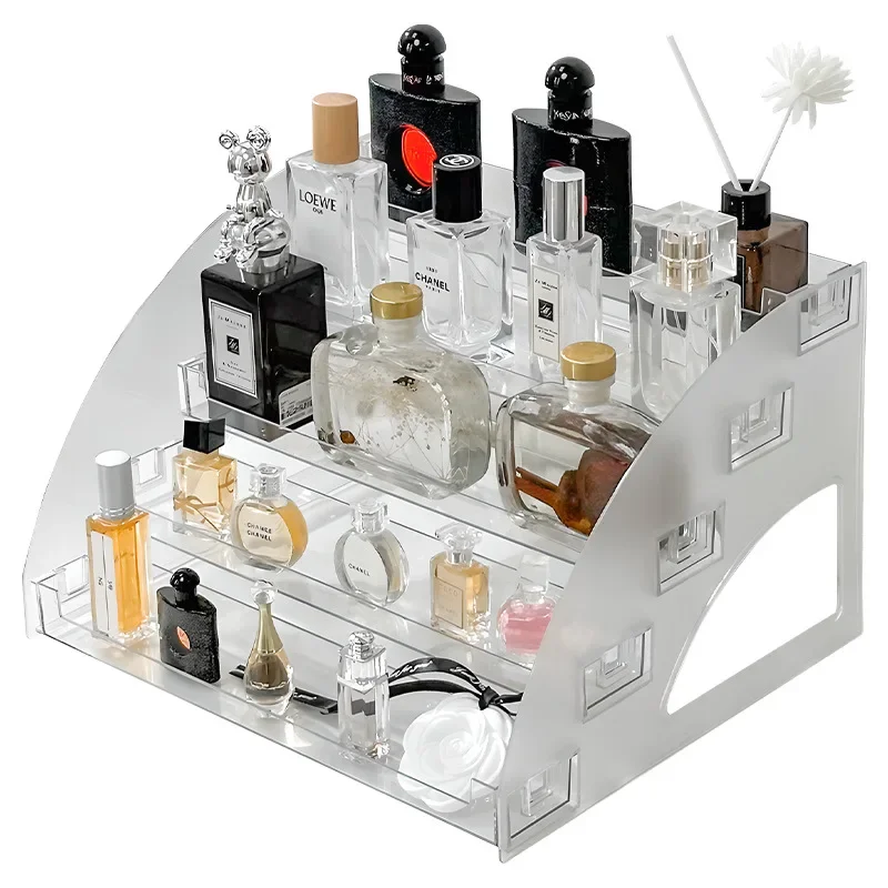Acrylic Cosmetic Storage Rack Perfume Display Stand Transparent Desktop Organizer For Makeup Eyeshadow Nail Polish 4