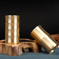 Mini Copper Vase Ornament Retro Brass Flower Bottle Figurines Gold Color Vase Luxury Decorative Crafts Home Decoration 2