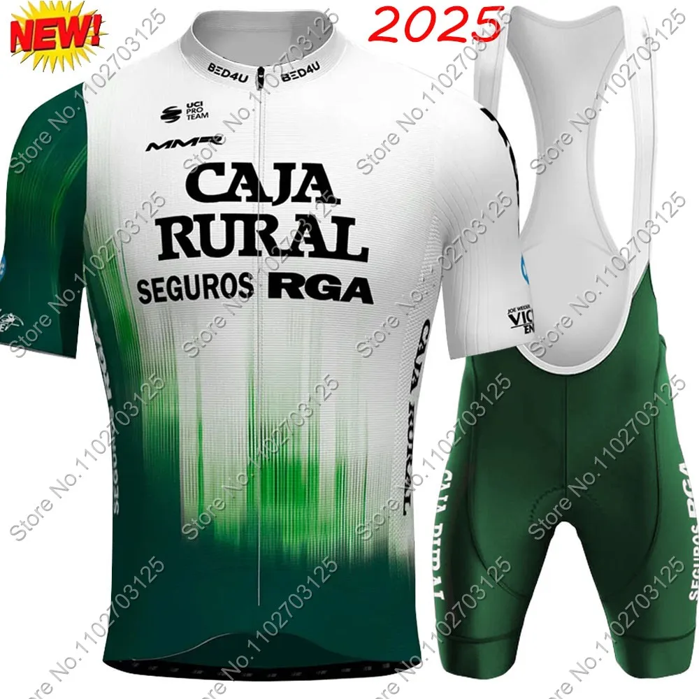 Caja Rural Team Cycling Jersey Set Mens Summer Espana Clothing Road Bike Shirts Suit Bicycle Bib Shorts MTB Wear Maillot