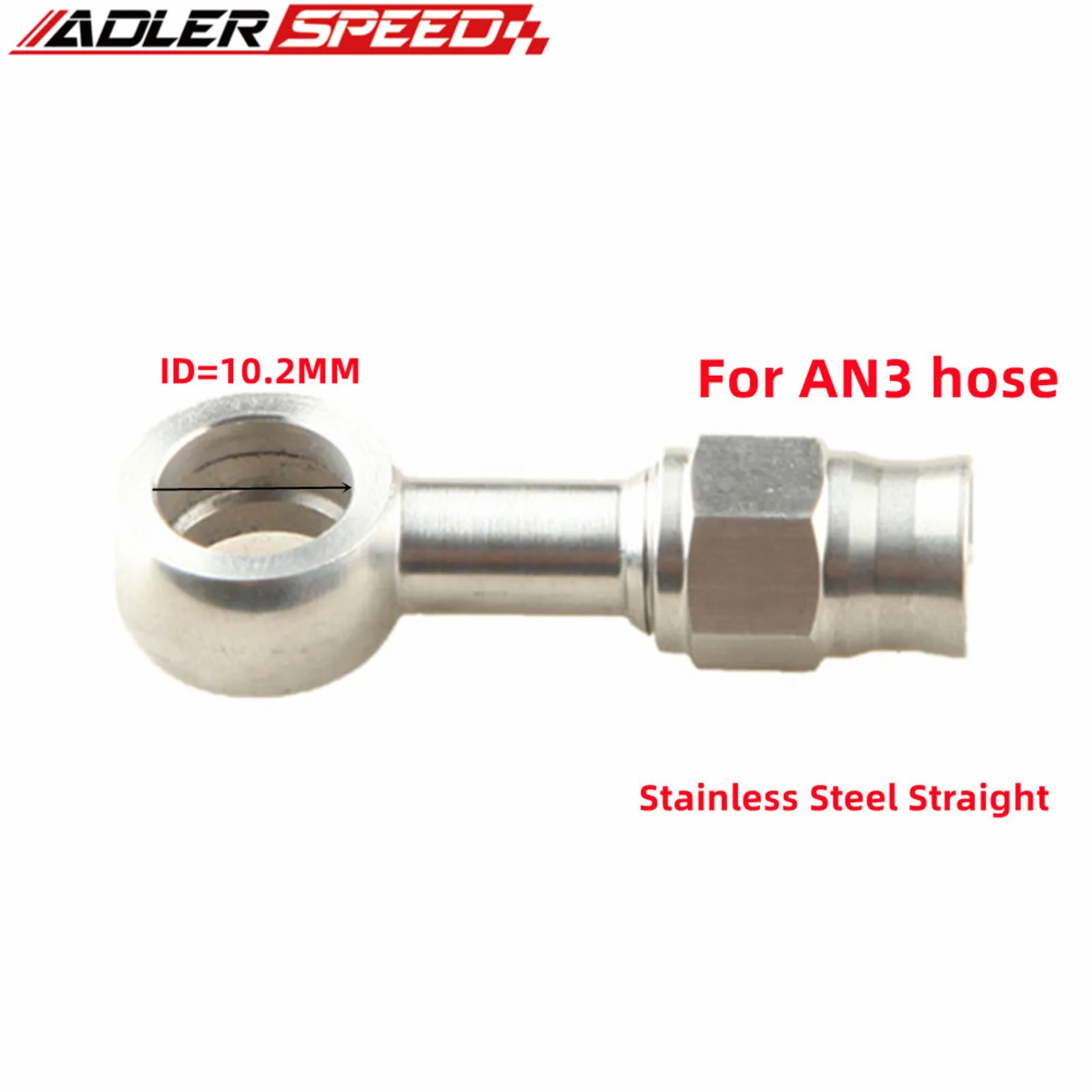 

Eye Banjo 10.2mm (3/8") To 3AN AN-3 AN3 Hose End Brake Fitting Stainless Steel