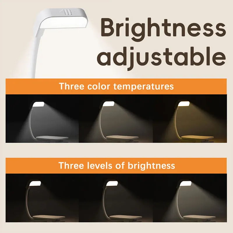 LED Clip-On Reading Light – Adjustable, Portable & USB Rechargeable Book Light for Night Reading