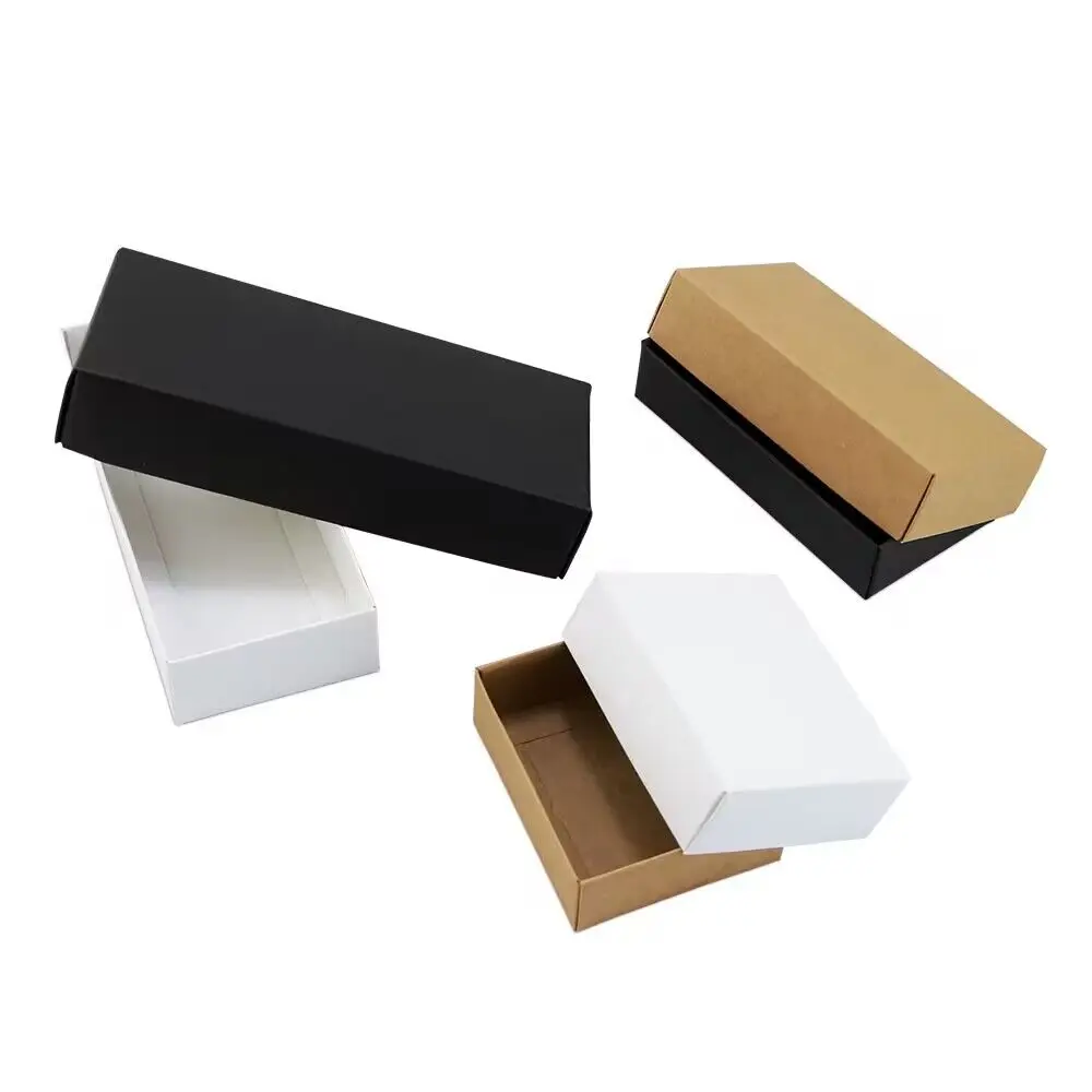 10pcs Large Black Kraft Gift Boxes With White Craft Paper Window -   - Up to 50% Discount - Free Delivery