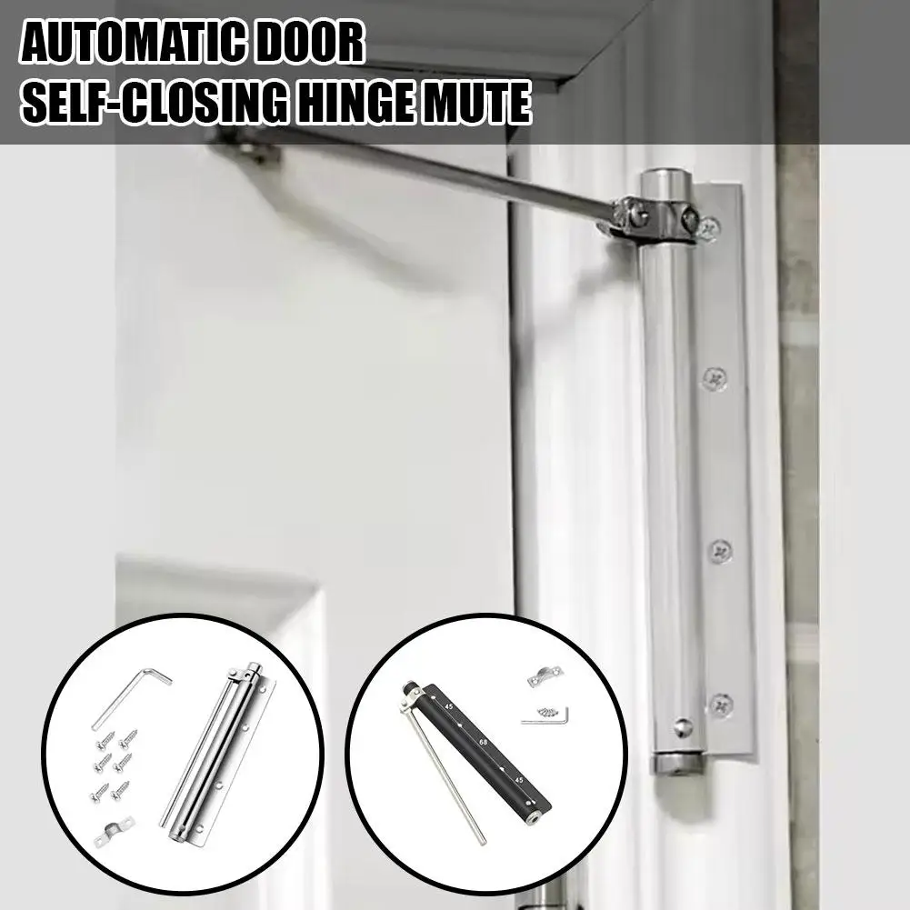 Automatic Door Closer Safety Spring Door Closer, Zinc Alloy Adjustable Closing Hinge Closer For Self Closing J0s8