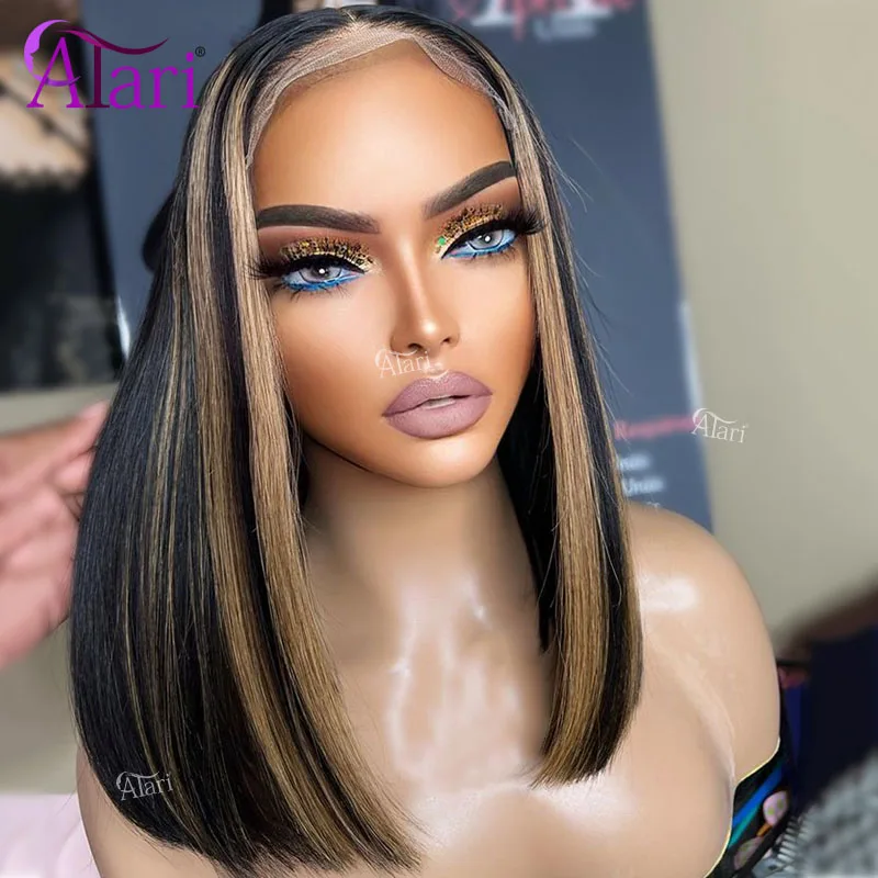

Highlights 30 with Black Bob Wig 13x4 Straight Short Bob Human Hair Wigs Transparent Brazilian Bob Wig for Women Pre Plucked