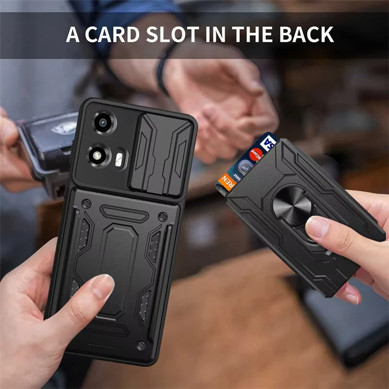 Heavy Duty Armor Case with Card Holder Slot Cover