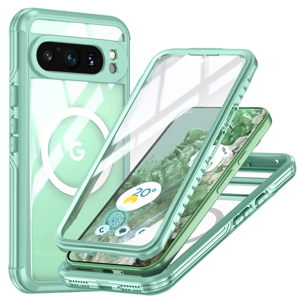Magnetic Full Body Protection Case with Tempered Glass Screen Protector