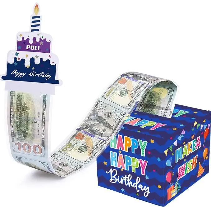 Birthday Cash Surprise Gift Box – Creative Money Holder with Pull-Out “Happy Birthday” ... - SKU MGB01557 - UGI Pack...