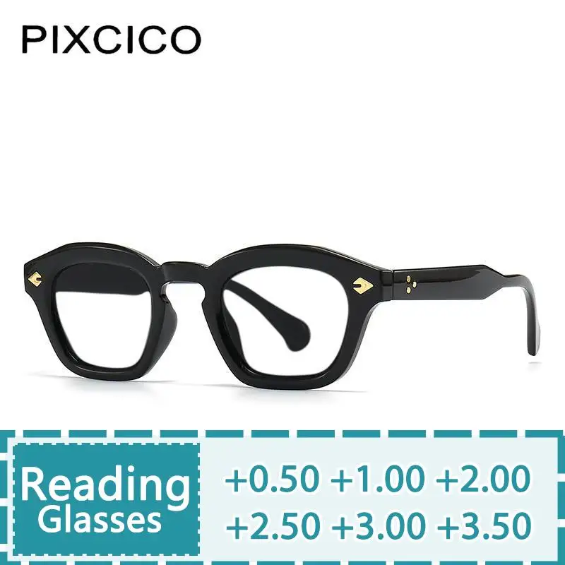R56853 Vintage Niet Lesebrille Männer runde Farbverlauf Farbe klare Brillen Frauen presbyopische Brille diopt risch 0.5 ~ 3,0