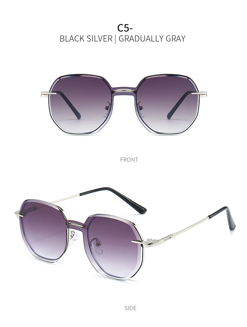 Abnehmbare sonnenbrille frauen männer sechseck brille clip auf objektiv anti blaulicht computer brille dames 7000 – Detail 14