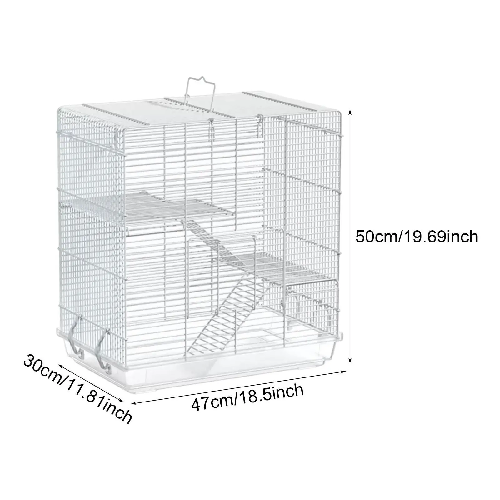 Bird Cage with Removable Bottom Tray Pet Supplies Decor with Handle Parrot Cage
