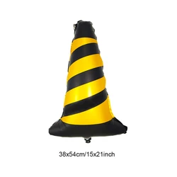 Race - Themed Birthday Party Decoration Set - Balloons, Traffic Cones, Checkered Flags, and Racing Wheel Foil Balloon - As Shown (Blue)