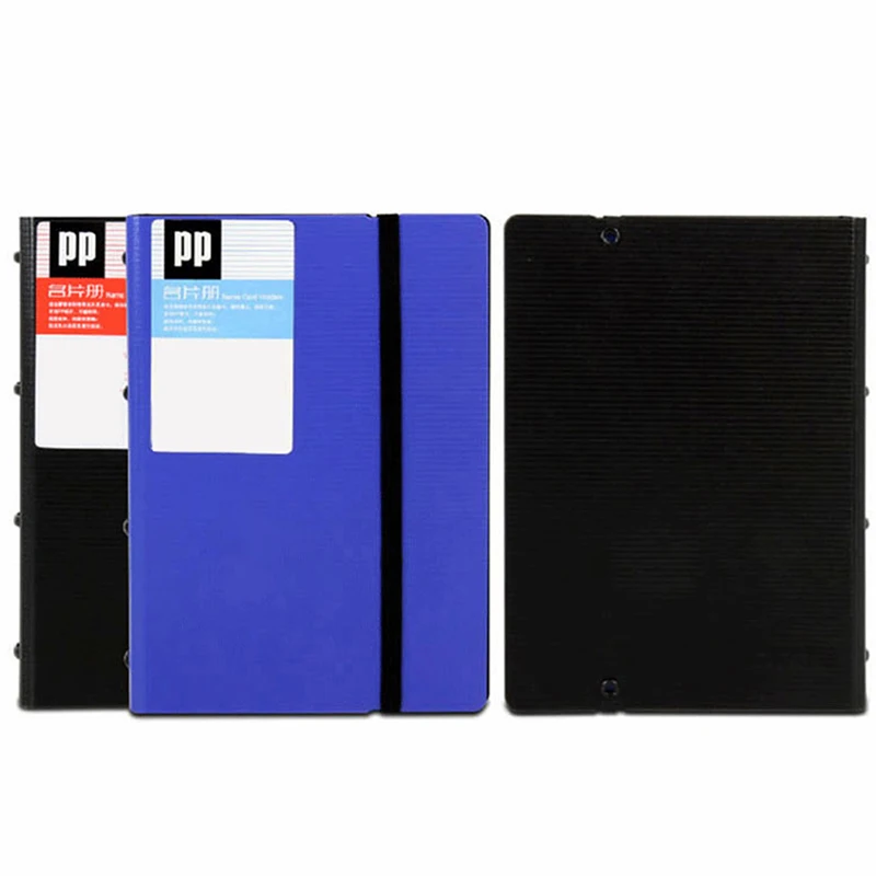 PP Portable Large Capacity Loose Leaf Business Card Holder Business Name ID Credit Bank Card Book Organizer 19.8*14*3cm 90 Slots card holder