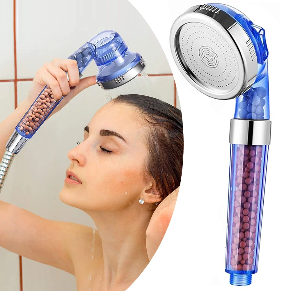 

3 Modes Bath Shower Adjustable Jetting Shower Head High Pressure Saving water Bathroom Anion Filter Shower SPA Nozzle