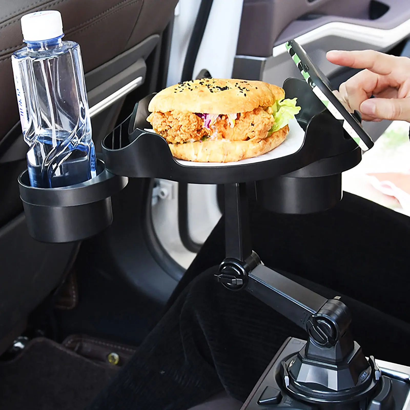  Car Cup Holder Expander Tray Multifunctional 4 in 1 Car Food  Tray for Eating with Dual Cup Holder,Phone Slot and Adjustable Swivel  Arm,Universal Car Cup Organizer for Travel Automotive Accessories 