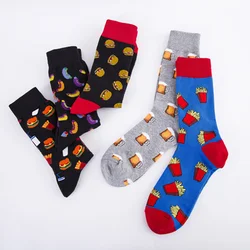 Short Sock Mens Funny Cotton Happy Male Casual Women Female Ladies Cute Beer Burger Sports Sock Harajuku Streetwear Hip Hop Gift