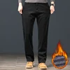 Winter Warm Fleece Men Jeans Loose Straight Thickened Velvet Trousers Black Classic Stretch Casual Thermal Pants Plus Size 28 44 4