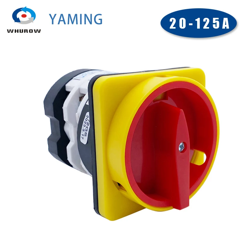 Dois Pólos Rotary Cam Switch Cadeado de Alimentação Cortado Motor Control on Silver Contact Lw31 Série Ymz12 20 a 25a 32 a 50 a 75 a 125a