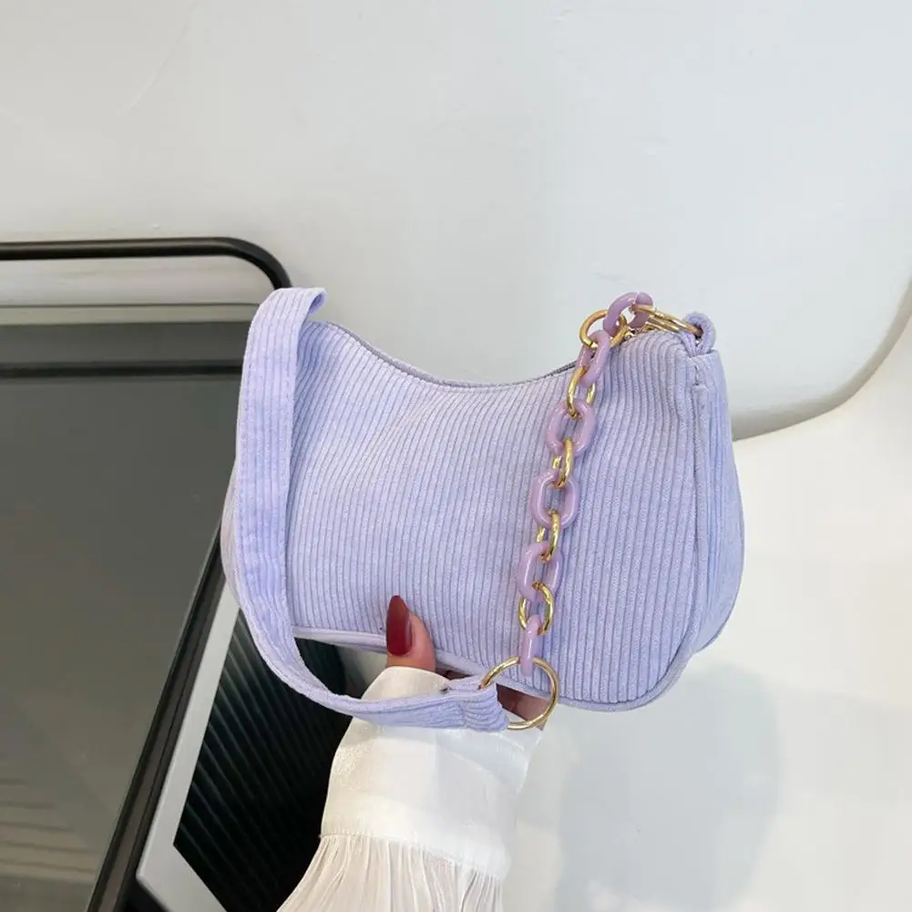 Fashion Vintage Women Handbags Corduroy Underarm Bag Clutch Casual Zipper Bags Female Shoulder Women Handbag W9L0