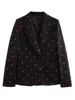 2024 Autumn and Winter New Arrivals Women's Fashion Versatile Strawberry Pattern Printed Single Button Casual Suit Jacket 1
