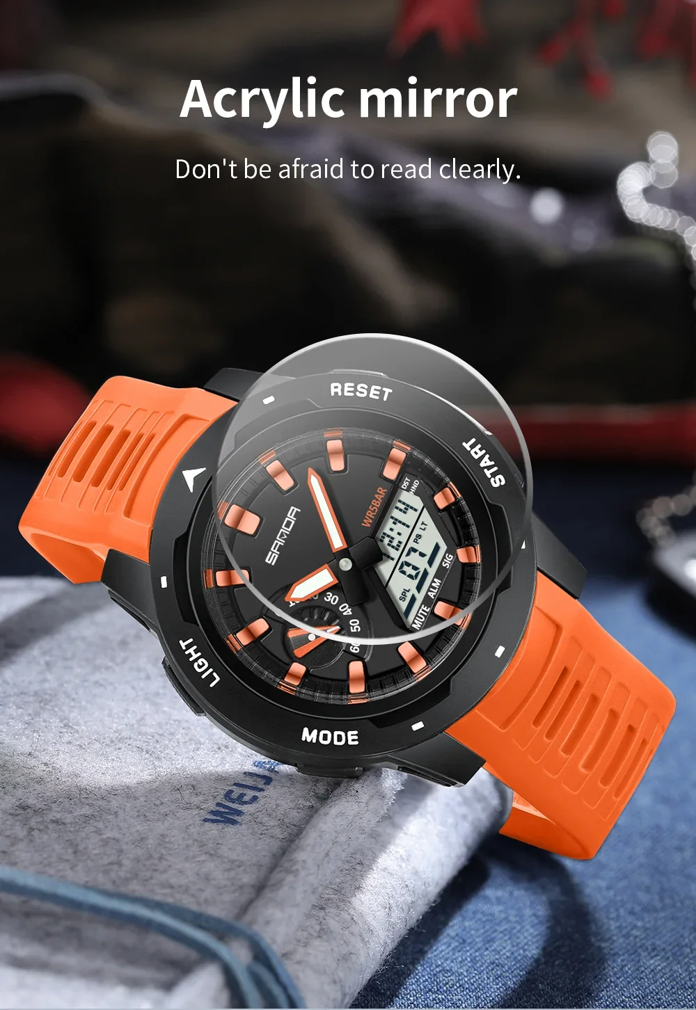 SANDA 3360 Fashion Luxury Men's Electronic Quartz Watch