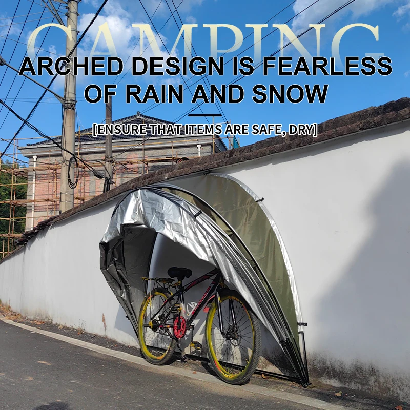 Wall-Mountable Outdoor Garage: Hanging on Wall 3 Bicycles Bike Tent or 2 Motorcycle Storage tent,Fence tent,