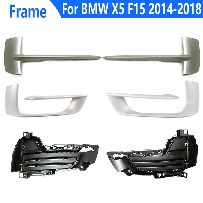 Fog Lamp Frame Cover For BMW X5 F15 2014-2018 Car ABS Front Fog Lamp Front Bumper Fog Lamp Matte Trimming Bezel Cover