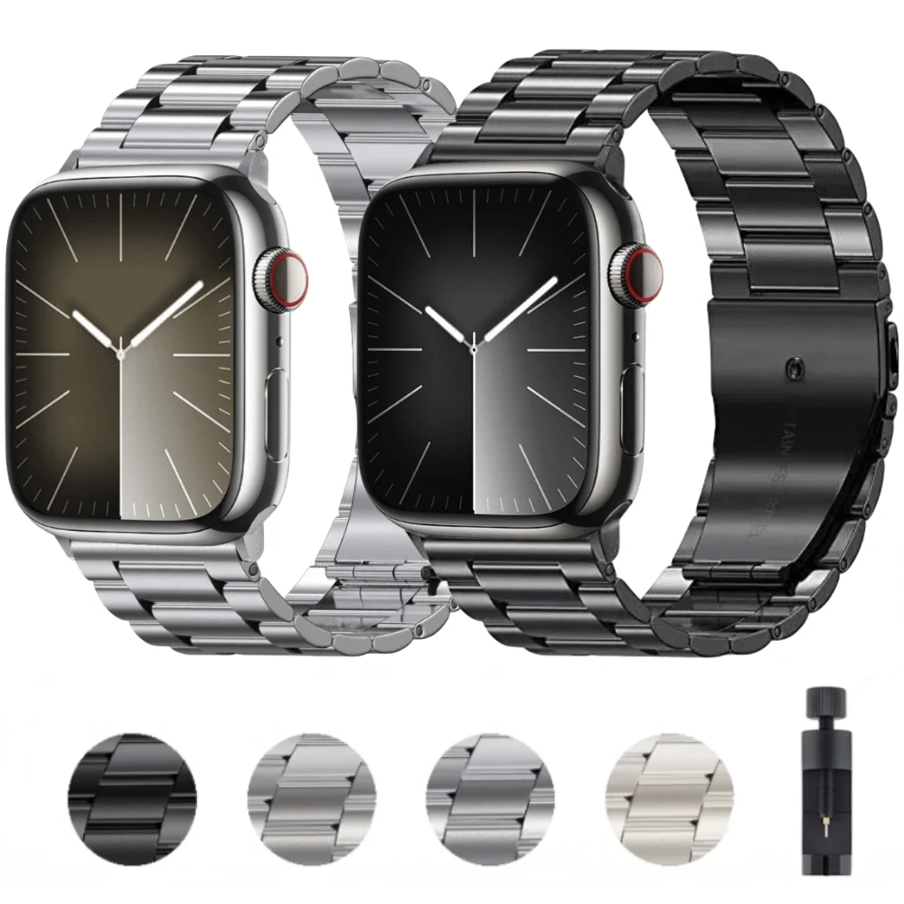 

Metal strap For Apple watch 9 8 7 45mm 41mm Ultra 2 49mm Stainless steel luxury wristband For Series 6 5 4 3 2 SE 44mm 42mm 40mm