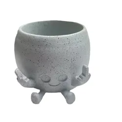 Humorous Resin Smiley Face Planter - Playful and Unique Succulent Flowerpot Gift Idea (1Pcs)