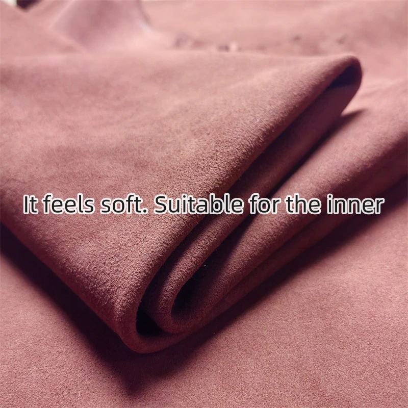 0.8/1mm 브릭 레드 캐시미어. 첫 번째 레이어 가죽. 진짜 가죽 원단. 내부용 수제 DIY. 전체 양가죽