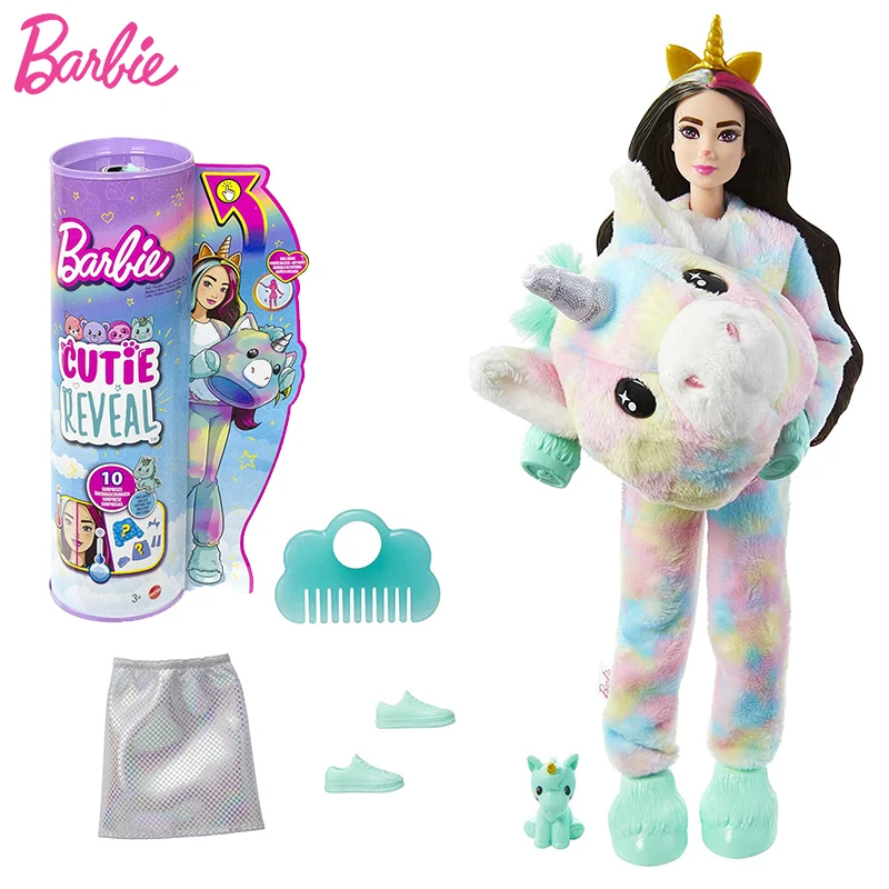 Bambole Barbie Originali Cutie Reveal Fantasy Series Con Unicorno Peluche Costume Sorprese Mini Pet Toys For Girls 1/6 Water Change
