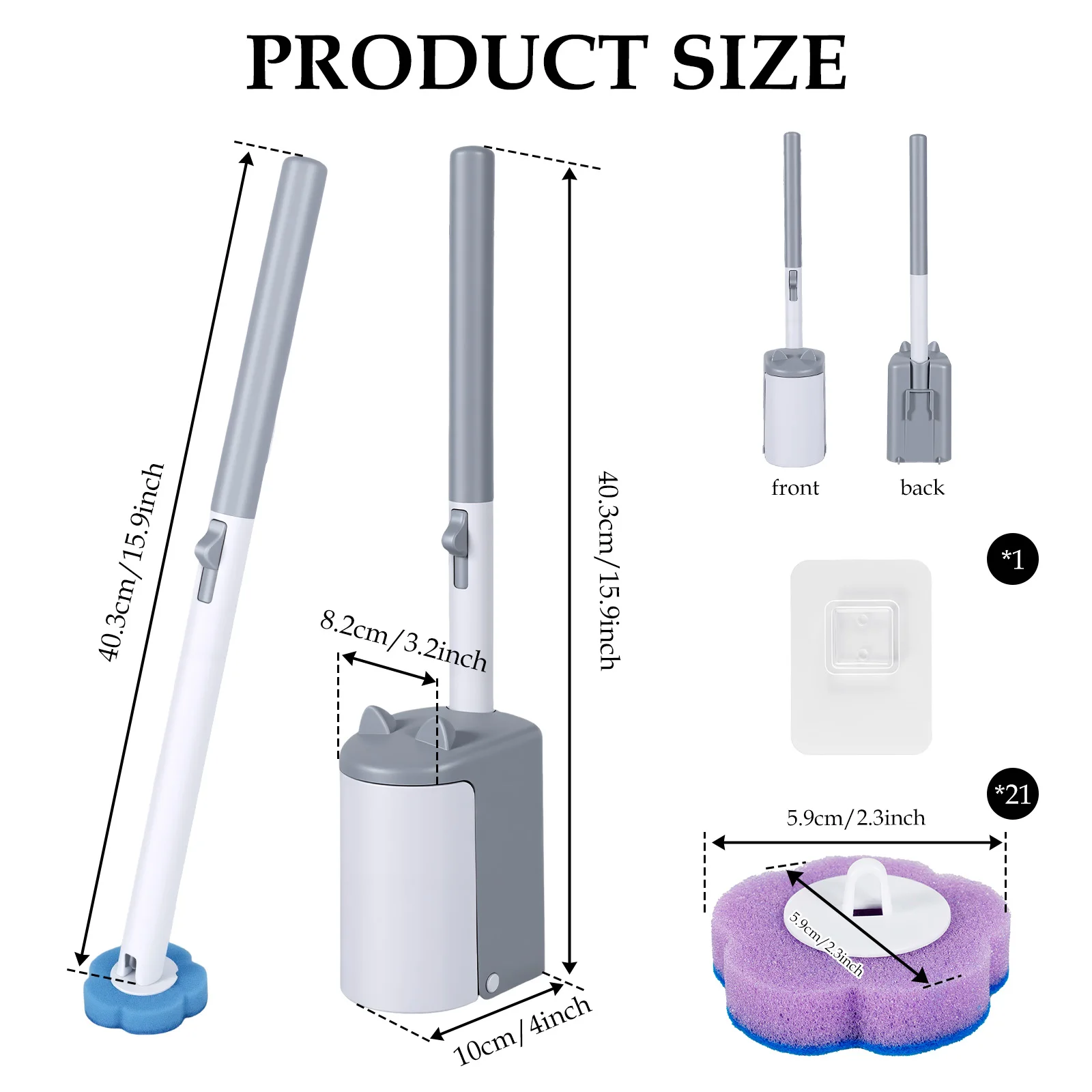 Disposable Toilet Brush Kit Automatic Opening Holder No Touch - Image 2