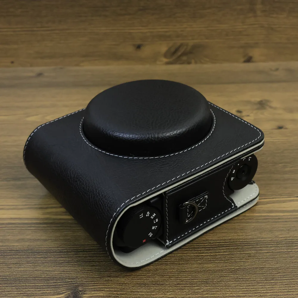 Custodia In PU Per Fujifilm Instax Mini 99 Con Tracolla Regolabile - Copertura Frontale Rimovibile, Nero