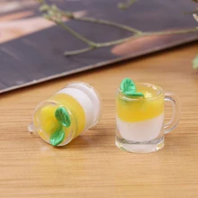 

1Pcs 1/12 Dollhouse Miniature Accessories Mini Mango Pudding Cup Simulation Food Model Toys for Doll House Decoration